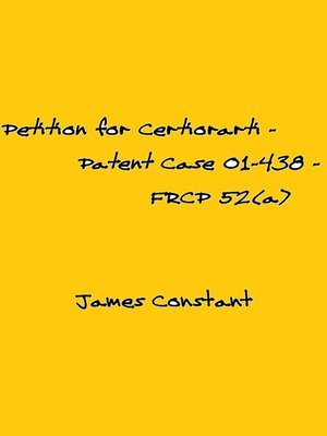 cover image of Petition for Certiorari – Patent Case 01-438--Federal Rule of Civil Procedure 52(a)